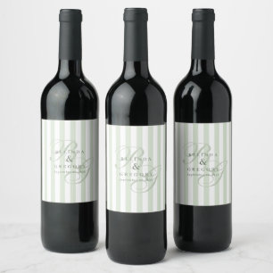 Etiqueta Para Botella De Vino Elegante decoración de fiesta de boda personalizad