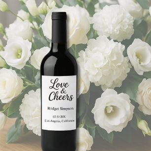 Etiqueta Para Botella De Vino Elegante encanto amor y alegría
