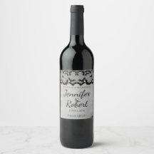 Elegante etiqueta de vino gótica de Bat Lace Posh 