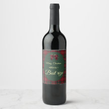 Elegante etiqueta de vino para fiestas de Navidad