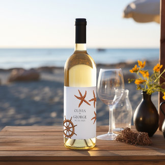 Etiqueta Para Botella De Vino Elegante etiqueta de vino personalizada de playa