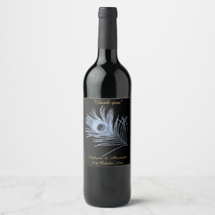 ETIQUETA PARA BOTELLA DE VINO ELEGANTE ETIQUETA VINÍCOLA DE PERSONALIZABLE NEGRO