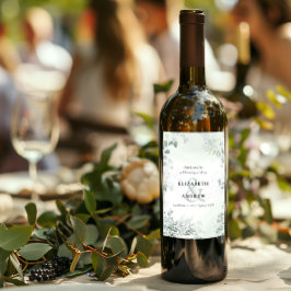 Etiqueta Para Botella De Vino Elegante Eucalyptus Greenery Boda