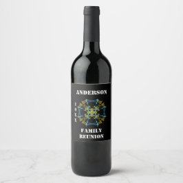Etiqueta Para Botella De Vino Elegante familia Reunión Celestial Kaleidoscope