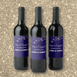 Etiqueta Para Botella De Vino Elegante, Felicitaciones por Compromiso Personaliz