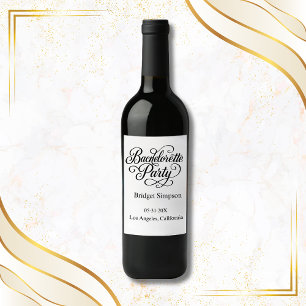 Etiqueta Para Botella De Vino Elegante fiesta de soltera sin tiempo