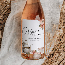 Etiqueta Para Botella De Vino Elegante fiesta de té Despedida de soltera