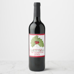 Etiqueta Para Botella De Vino Elegante Fiesta Familiar Personalizada Rustica con