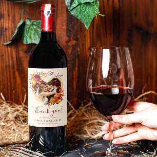 Etiqueta Para Botella De Vino Elegante Floral Boho Enamorarse Foto Boda