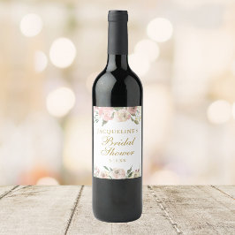 Etiqueta Para Botella De Vino Elegante floral rosa personalizado para despedida 