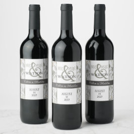 Etiqueta Para Botella De Vino Elegante floral Sprigs Inespirivitalidad Personali