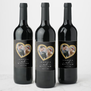 Etiqueta Para Botella De Vino Elegante foto de Personalizado de oro de la boda