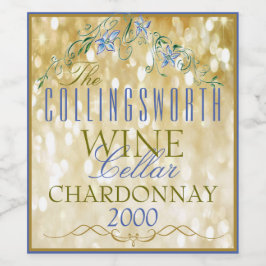 Etiqueta Para Botella De Vino Elegante Glitzy Gold Personalizado Etiqueta de Bot