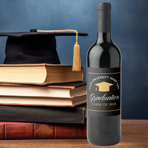 Etiqueta Para Botella De Vino Elegante Graduación Partido Personalizado Clase de