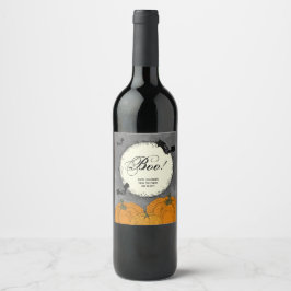 Etiqueta Para Botella De Vino Elegante Halloween para clientes
