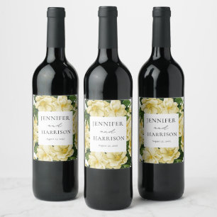 Etiqueta Para Botella De Vino Elegante invitación botánica a la boda