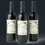 Etiqueta Para Botella De Vino Elegante marco botánico limones Limoncello<br><div class="desc">Elegante limones botánicos acuarelas,  hojas y arcos de flores,  etiqueta de bebida limoncello en suave color crema de marfil. Líneas de plantilla para sus nombres y fecha de evento.</div>