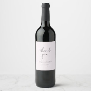 Etiqueta Para Botella De Vino Elegante Minimalista Negro y Lila
