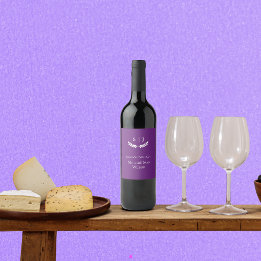 Etiqueta Para Botella De Vino Elegante Monograma Tono de joyas púrpura