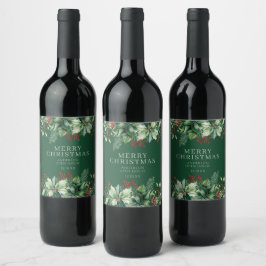 Etiqueta Para Botella De Vino Elegante Navidad 