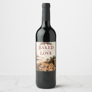 Etiqueta Para Botella De Vino Elegante Navidad Europea, Panadería de Pan de Jeng
