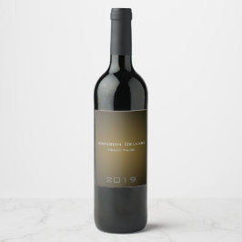 Etiqueta Para Botella De Vino Elegante negro Minimalista a Personalizado Tan Vig