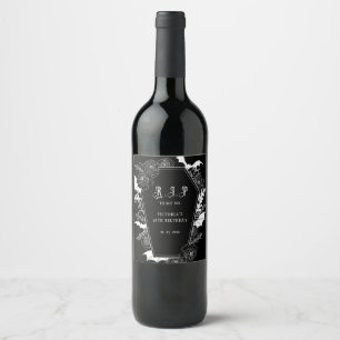 Etiqueta Para Botella De Vino Elegante Oscuro RIP 30s Gótico Cumpleaños 40