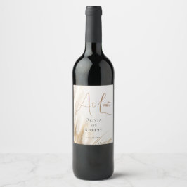 Etiqueta Para Botella De Vino Elegante pampas bohemias de oro