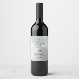 Etiqueta Para Botella De Vino Elegante Personalizado de Navidades hawaianos