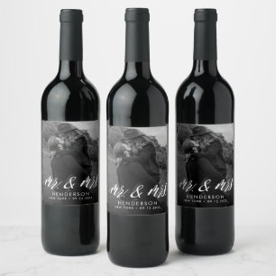 Etiqueta Para Botella De Vino Elegante Personalizado Sparkling Wine Boda Photo