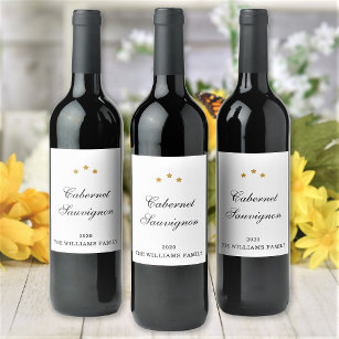 Etiqueta Para Botella De Vino Elegante Personalizado Variedad de vinos Nombre de