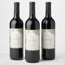 Etiqueta Para Botella De Vino Elegante Playa Tropical Agradecimiento Boda