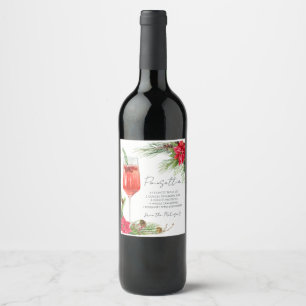 Etiqueta Para Botella De Vino Elegante regalo de Navidades de la receta de cócte