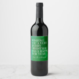 Etiqueta Para Botella De Vino Elegante Resumen Personalizado de Navidades de la 