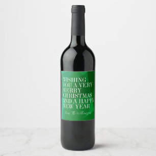 Etiqueta Para Botella De Vino Elegante Resumen Personalizado de Navidades de la 