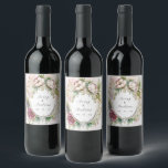 Etiqueta Para Botella De Vino Elegante Romántico Rústico Floral Boda Cuadrado St<br><div class="desc">Corona floral romántica de color burdeos elegante,  rosa blush,  verde salvia. Utilice para decorar o sellar su ducha de novia o pegatina de invitación de boda.  Disponible para agua,  vino espumoso,  cerveza y otras botellas.  100% de satisfacción del cliente con “Zazzle”</div>