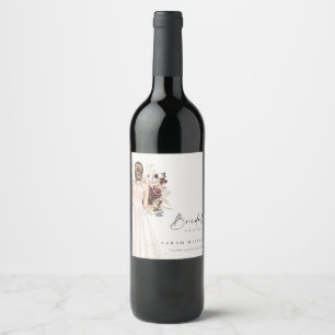Etiqueta Para Botella De Vino Elegante vestido de novia blanco Boho regalo para