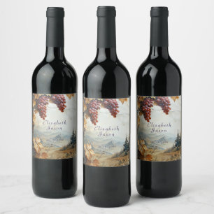 Etiqueta Para Botella De Vino Elegante Vino de Vino Campesino Rústico