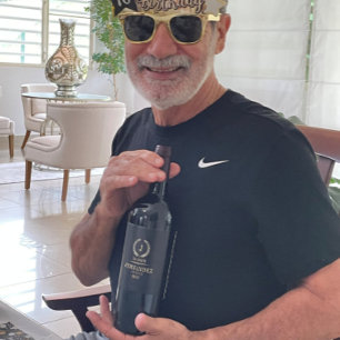 Etiqueta Para Botella De Vino Elegante Wreath de oro y plata
