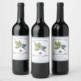 Etiqueta Para Botella De Vino Elegante y rústico color de agua azul vino de vino