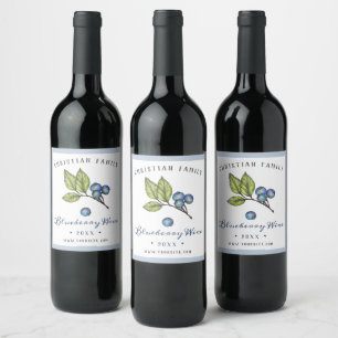 Etiqueta Para Botella De Vino Elegante y rústico color de agua azul vino de vino