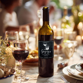 Etiqueta Para Botella De Vino Elegante y sofisticada Despedida de Soltero 