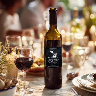 Etiqueta Para Botella De Vino Elegante y sofisticada Despedida de Soltero