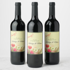 Etiqueta Para Botella De Vino Elegantes acuarelas de color vintage