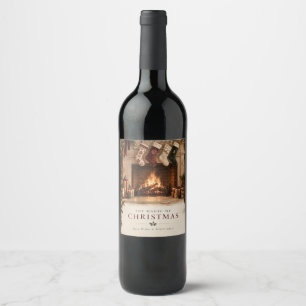 Etiqueta Para Botella De Vino Elegantes calcetines de Navidad personalizados par