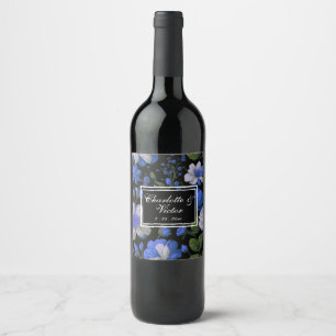 Etiqueta Para Botella De Vino Elegantes flores retro elegantes de color blanco a