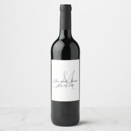 Etiqueta Para Botella De Vino Elegantes Nombres De Monogramas Gracias Boda
