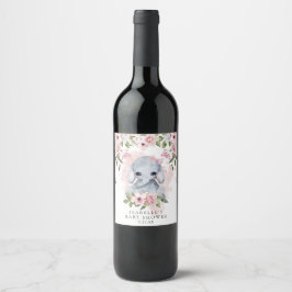 Etiqueta Para Botella De Vino Elephant Baby Shower