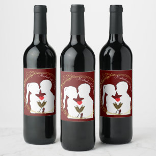 Etiqueta Para Botella De Vino Elevar una tostada a la feliz elegancia de la pare