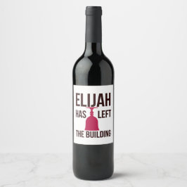 Etiqueta Para Botella De Vino Elijah ha salido del edificio. Passover Seder